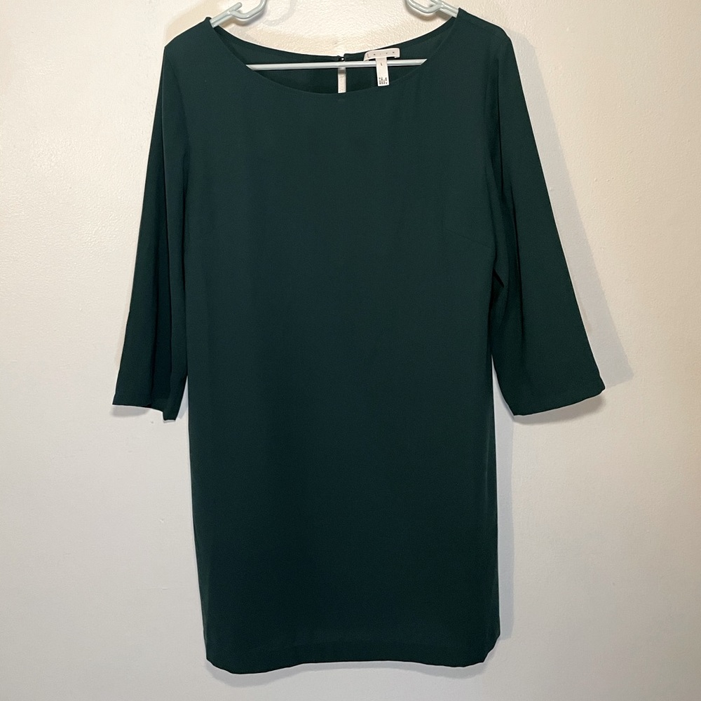 Leith Boat Neck 3/4 Sleeve crepe Shift Dress